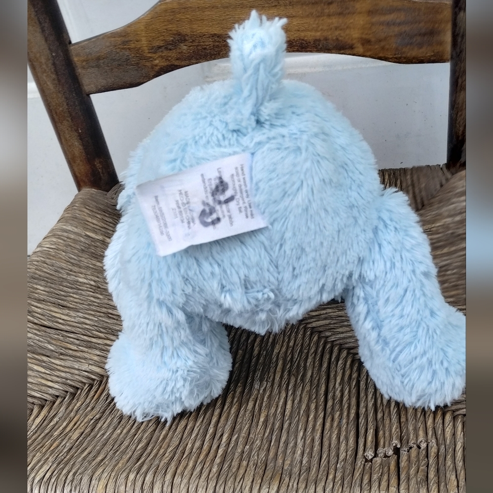 Bashful Elephant Fuzzy Soft Sitting Plush Stuffed Animal Cute Blue lovey 11in - Picture 8 of 15